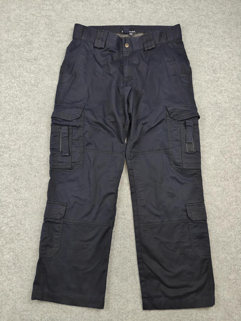 5.11 Tactical Series Pants Womens 12 Tall Blue Cargo Straight Leg Twill Belted